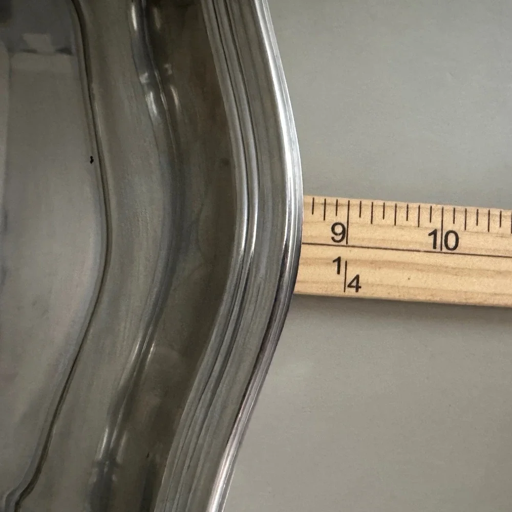 Cook-O-Matic Italian Stainless Steel Scalloped Edge Buffet Serving Tray 14x9